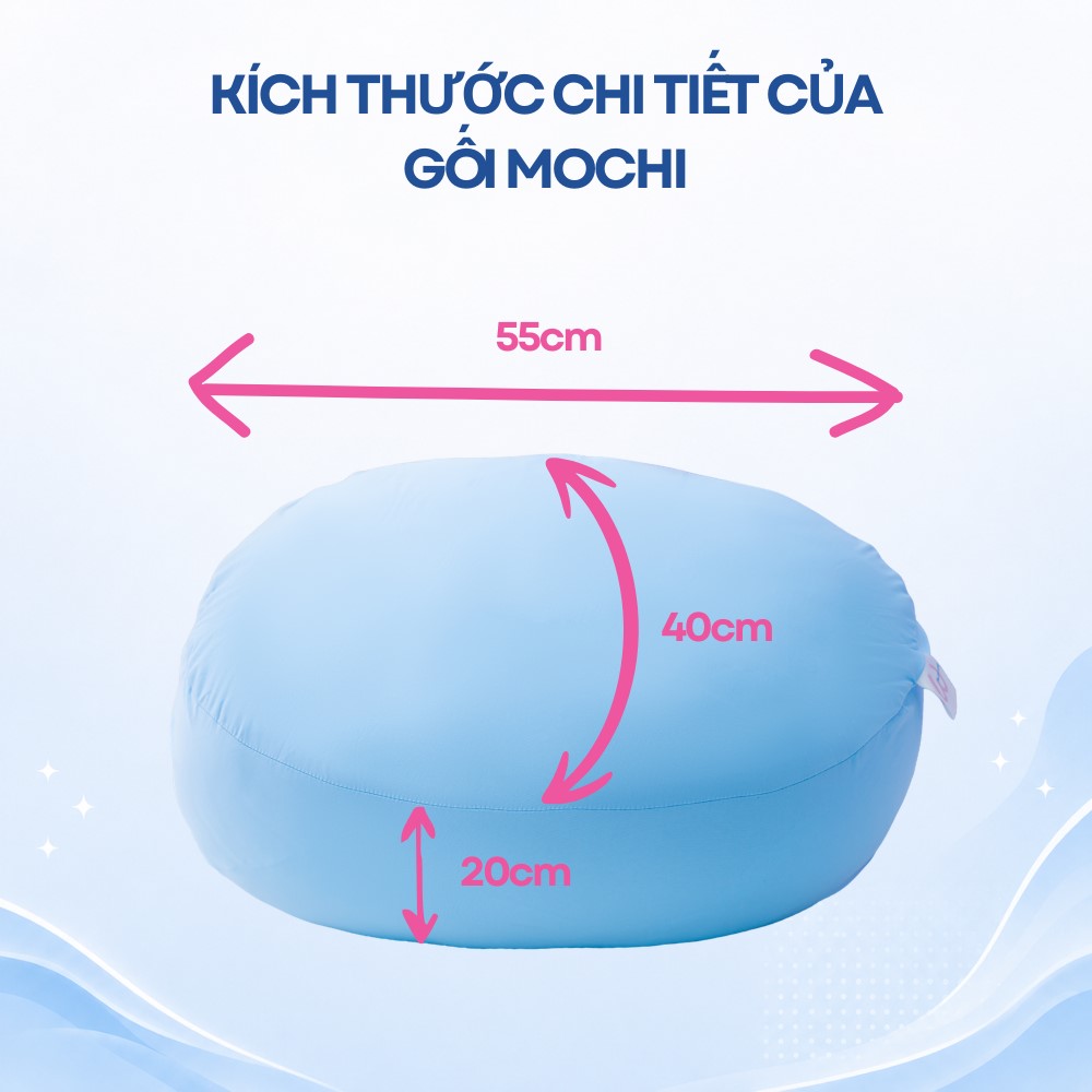 Kích thước gối Mochi Bemori