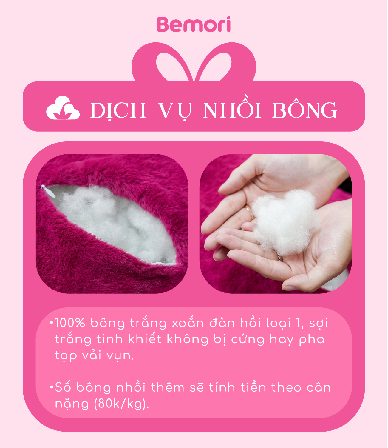 Làm Mới Bông Gòn - Nhồi Thêm Bông Tại Bemori