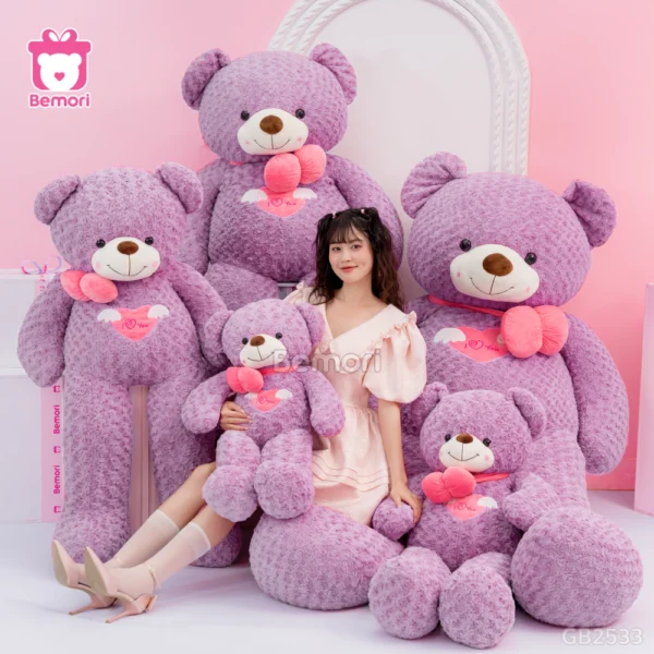 Gấu bông Teddy Angel Tím