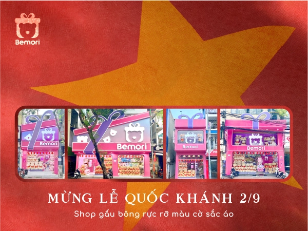Bemori Mừng Lễ Quốc Khánh 2/9 – Gấu Bông Teddy Mang Màu Cờ Sắc Áo