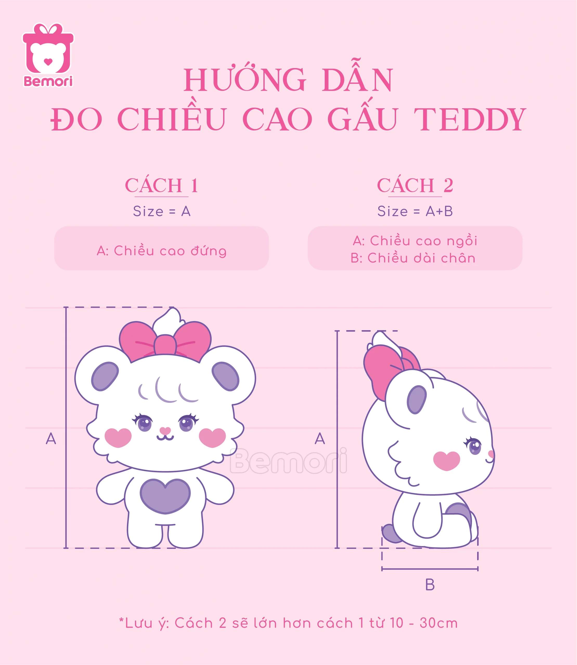 Cách đo kích thước gấu bông Teddy