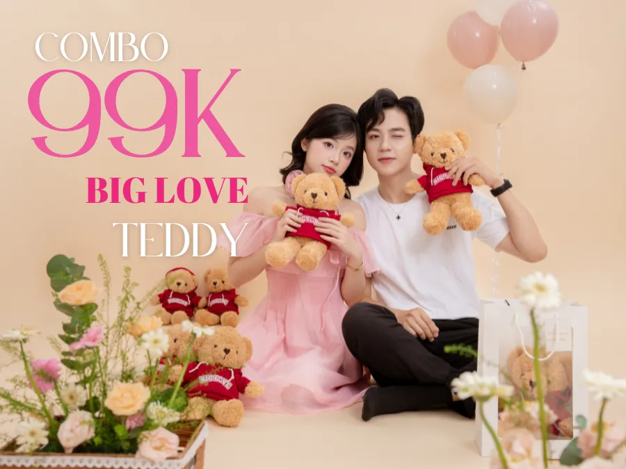 Combo Quà Tặng 20/10: Gấu Bông Teddy Big Love 99K Siêu Hot