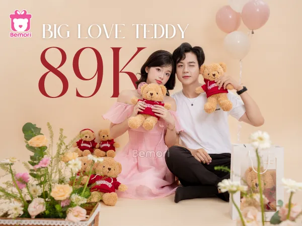 Gấu Bông Teddy Big Love 89K – Người Bạn Nhỏ, Món Quà Lớn Mùa Giáng Sinh