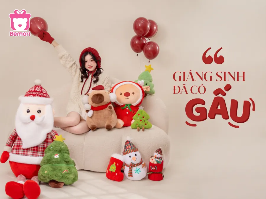 Bộ Tứ Gấu Bông Noel Siêu Đỉnh – Đội Đặc Nhiệm Lan Tỏa Niềm Vui Mùa Giáng Sinh