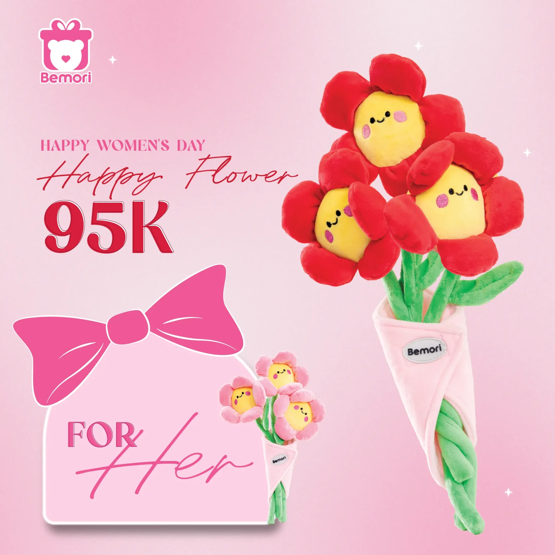 Mừng Ngày 8/3: Trao Lời Yêu Thương Cùng Bó Hoa Bông 95K