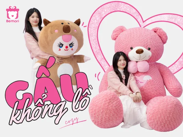 Gấu Bông Khổng Lồ 1m5, 2m, 2m5: Nên Mua Gấu Bông Size Nào Tặng Bạn Gái?