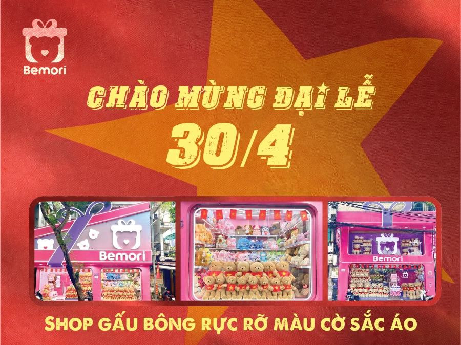 Cùng Bemori Lan Tỏa Tinh Thần Dân Tộc Qua Gấu Bông Teddy Áo Cờ Đỏ Sao Vàng