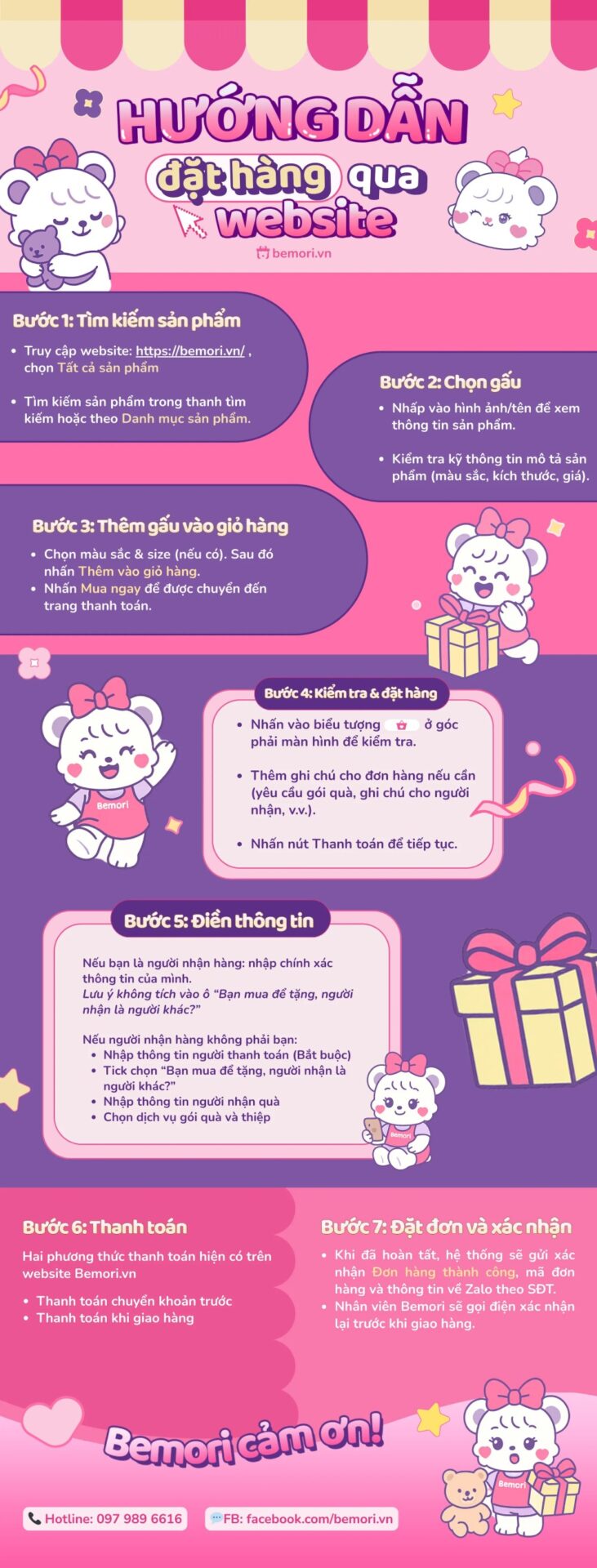 Hướng dẫn chi tiết cách đặt hàng trên website Bemori nhanh chóng