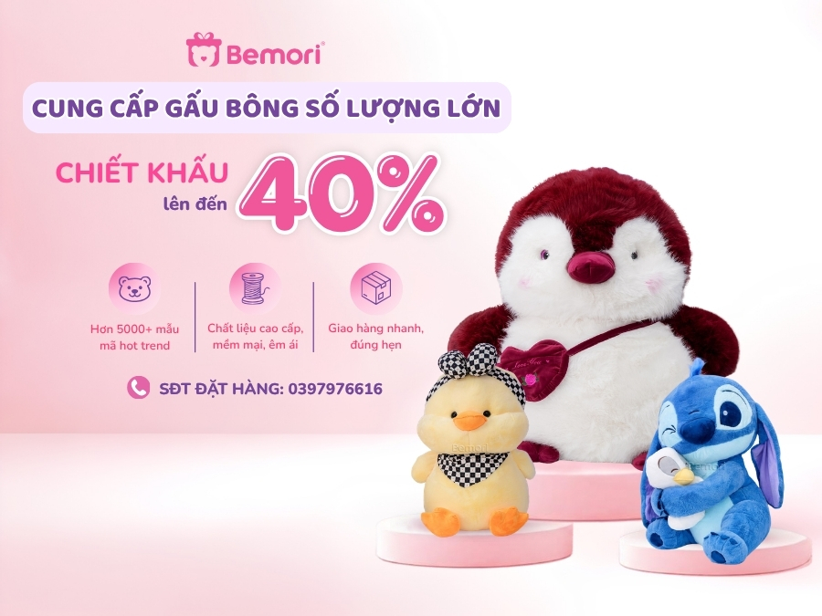 Bemori Sỉ Gấu Bông Số Lượng Lớn Cho Đại Lý, Shop Quà Tặng, Doanh Nghiệp – Chiết Khấu Đến 40%